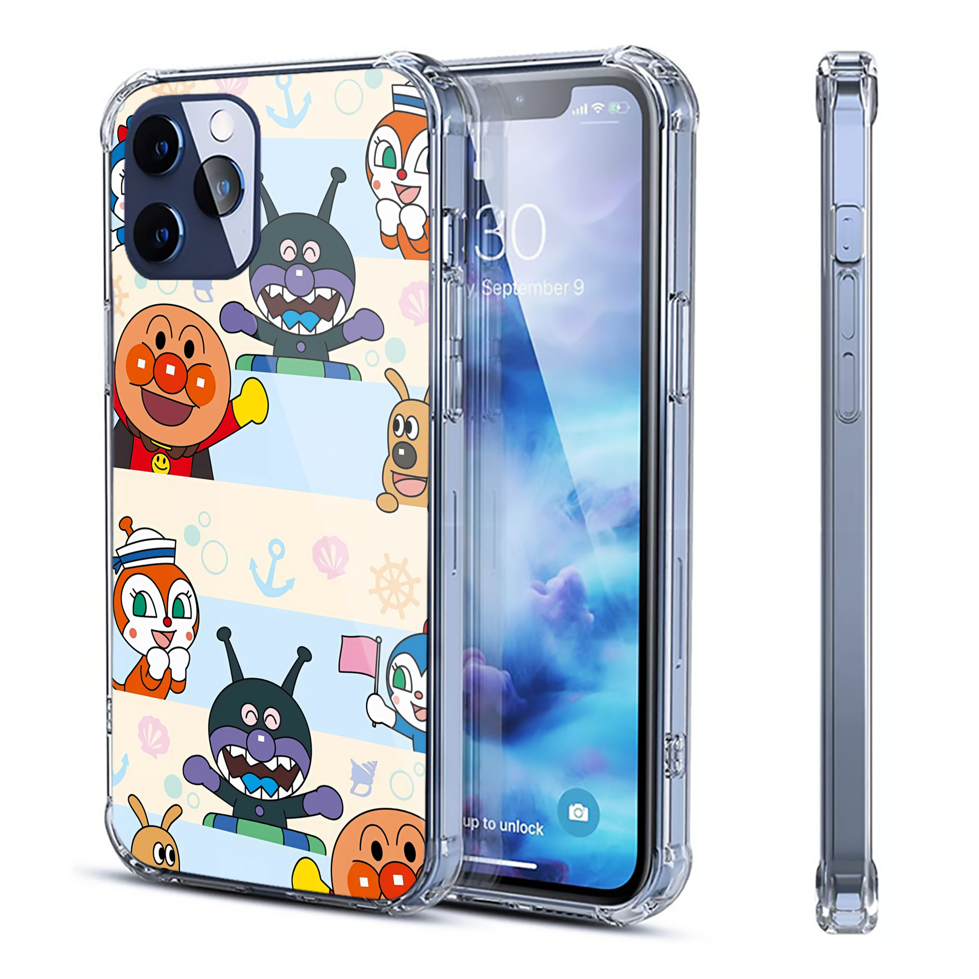 （画像用） アンパンマン Anpanman 【iPhone 12シリーズ対応】透明スマホケース（クリアソフトケース）